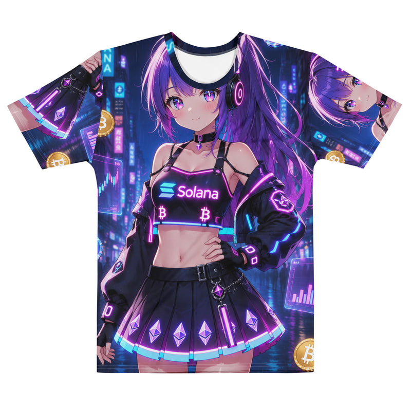 Anime Bitcoin Babe crew neck t-shirt