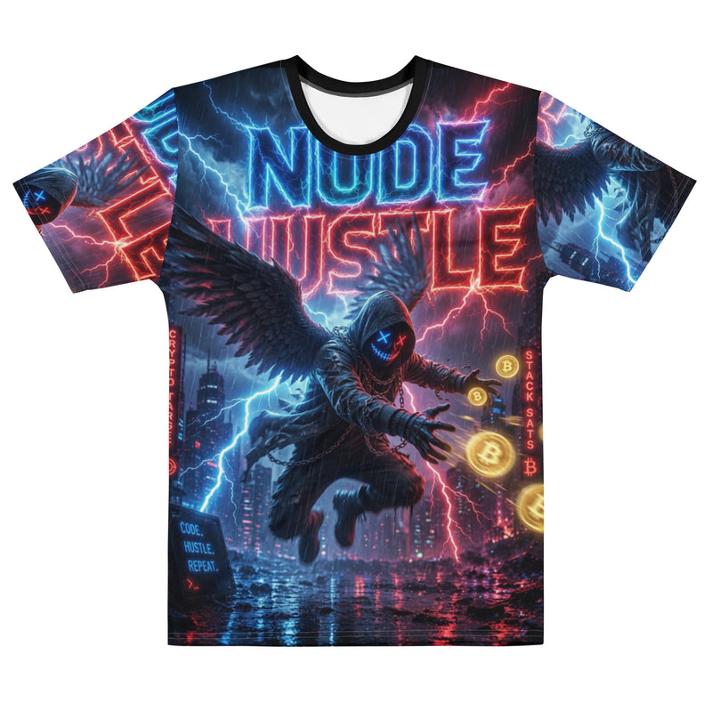 Cryptic Angel Node Hustle T-Shirt - Cyberpunk Blockchain Streetwear for Degens