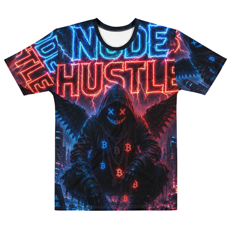 Cryptic Angel Node Hustle T-Shirt - Cyberpunk Blockchain Streetwear for Degens