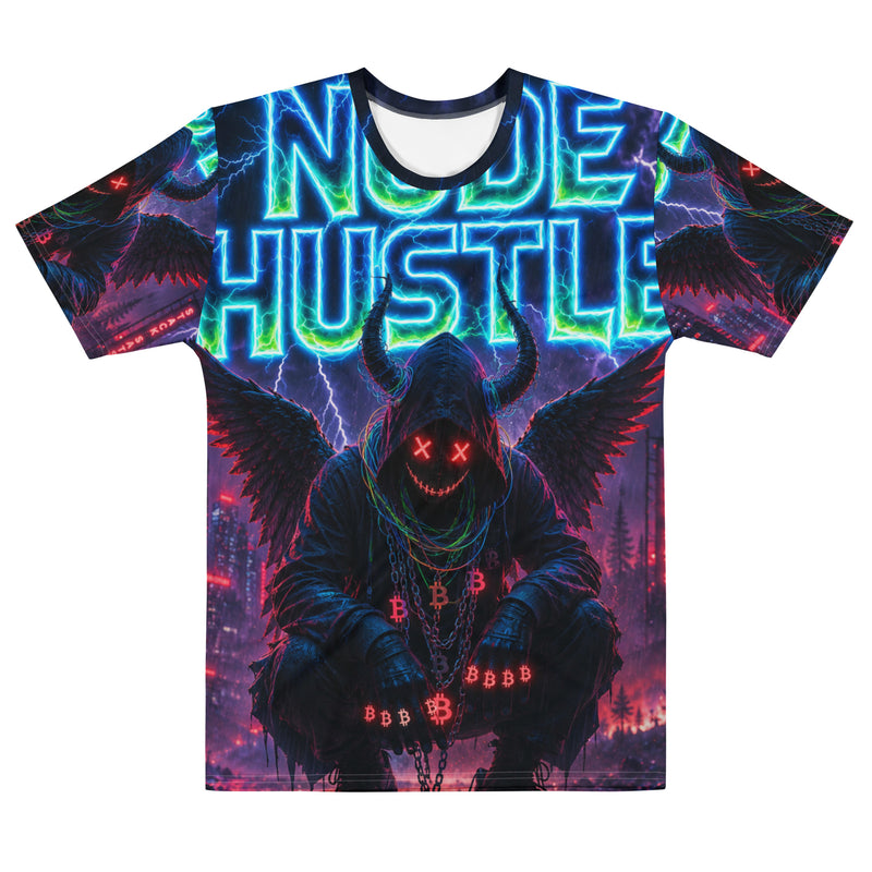 Neon Crypto Node Hustle T-Shirt - Cyberpunk Blockchain Streetwear for Degens