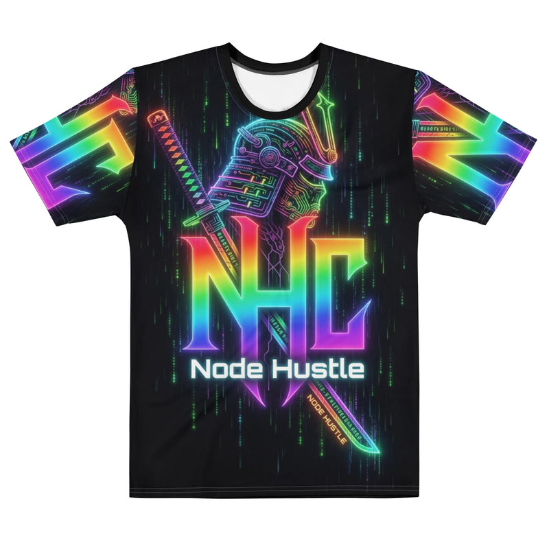 Neon Crypto Node Hustle T-Shirt - Cyberpunk Blockchain Streetwear for Degens